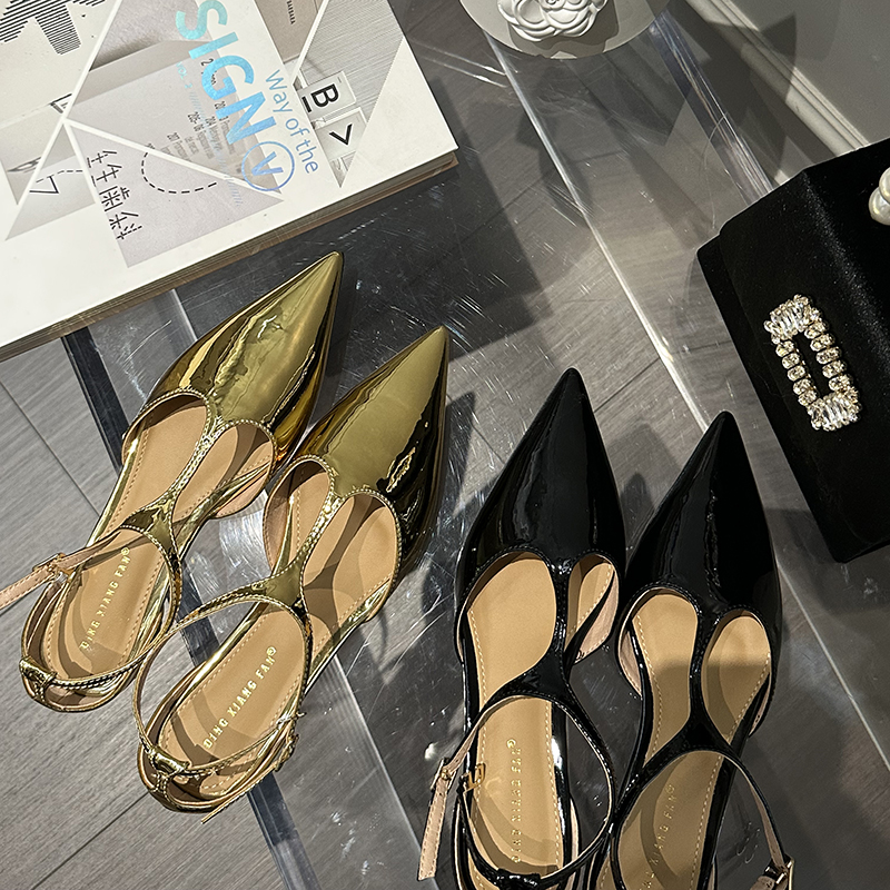 2025 European American Style Pointed Toe Backless Women's Shoes Fashion Color Block Low Heel Closed Toe Sandals Simple Elegant Versatile Shallow Mouth Shoes - Style bd3207 - Image 2