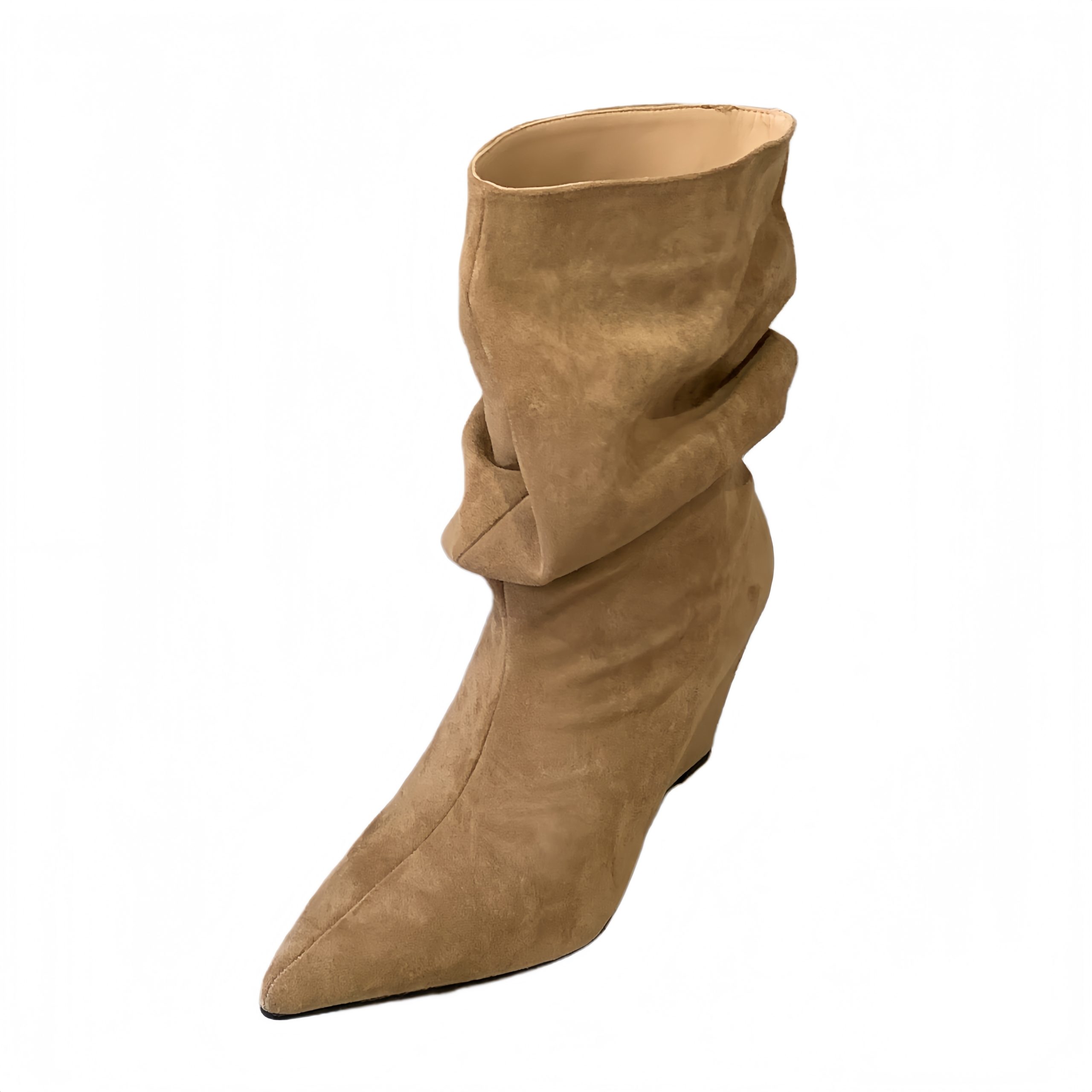 BUBUFLY 2026 New European American Style Pointed Toe Stacked Heel Short Boots Women's High Heel Fashion Boots - Image 5