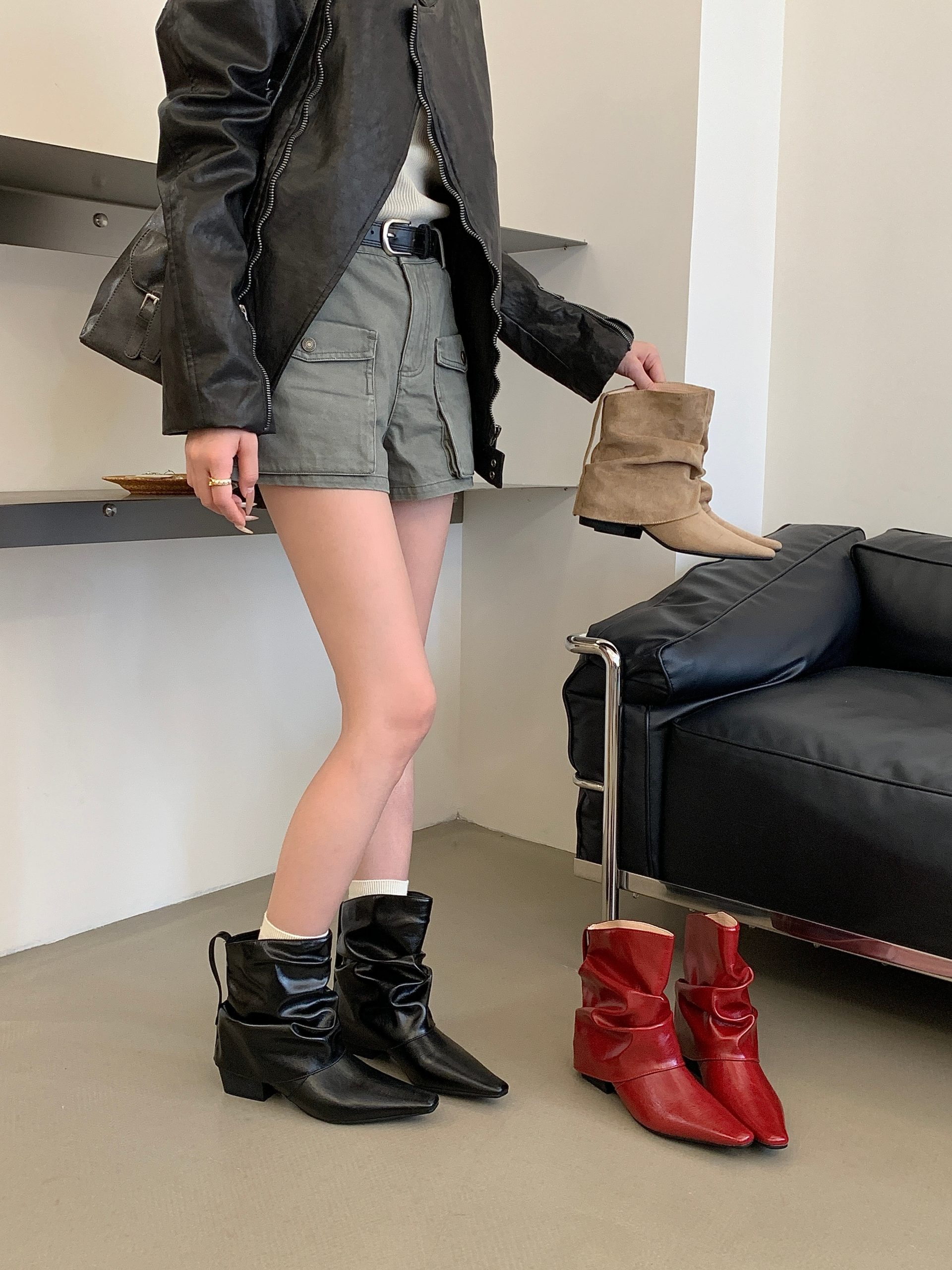 BUBUFLY 2026 New Winter Black Short Boots Women Quality Trouser Boots